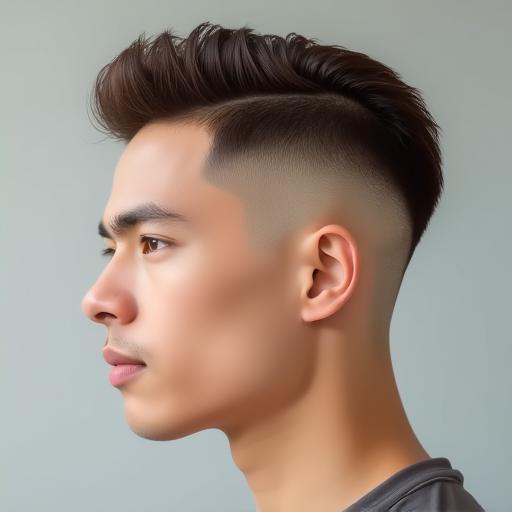 Modern men's haircut and styling.