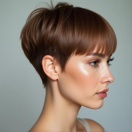 Chic and modern short haircut.